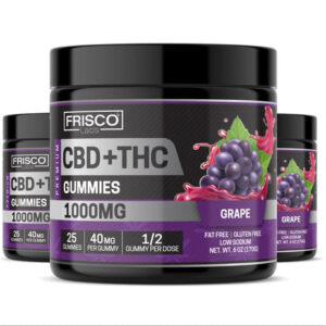 CBD+THC Gummies, Grape – 1000mg | 25 PCS Gummies