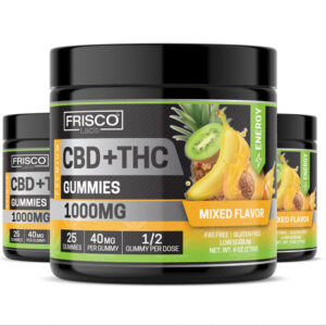 CBD+THC Gummies, Mix Flavor Energy – 1000mg | 25 PCS Gummies