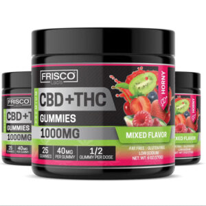 CBD+THC Gummies, Mix Flavor Horny – 1000mg | 25 PCS Gummies