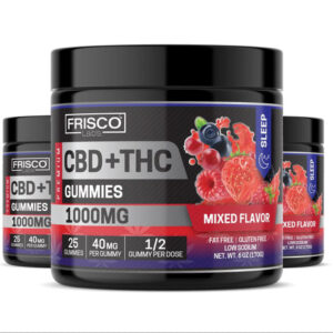 CBD+THC Gummies, Mix Flavor Sleep – 1000mg | 25 PCS Gummies