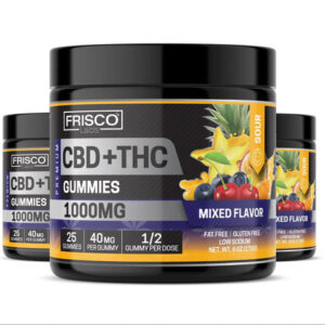 CBD+THC Gummies, Mix Flavor Sour – 1000mg | 25 PCS Gummies