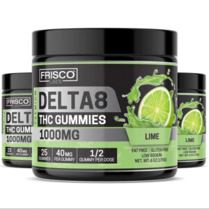 Delta 8 Gummies, Lime – 1000mg | 25 PCS Gummies