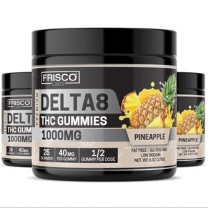 Delta 8 Gummies, Pineapple – 1000mg | 25 PCS Gummies