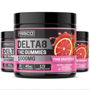Delta 8 Gummies, Pink Grapefruit – 1000mg | 25 PCS Gummies