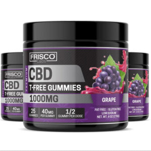 T-Free CBD Gummies, Grape – 1000mg | 25 Pcs Gummies