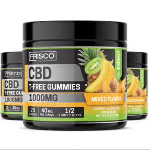 T-Free CBD Gummies, Mix Flavor Energy – 1000mg | 25 Pcs Gummies