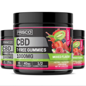T-Free CBD Gummies, Mix Flavor Honey – 1000mg | 25 Pcs Gummies